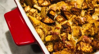 Pain doré pommes, bacon et érable