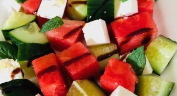 Salade au melon d’eau, concombre et feta
