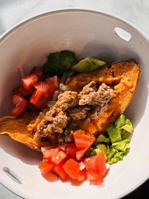 #recettefamille #recettesansarachide #recettesansnoix #bolmexicain #bolboeur #recetteboeufhaché n #patatedouce #bolprotéiné